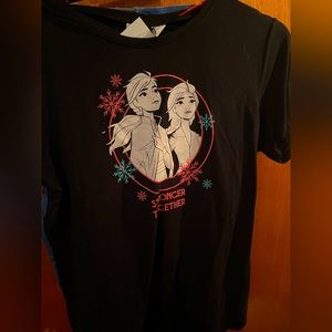 Disney Frozen Better Together Anna Elsa  Black Tee